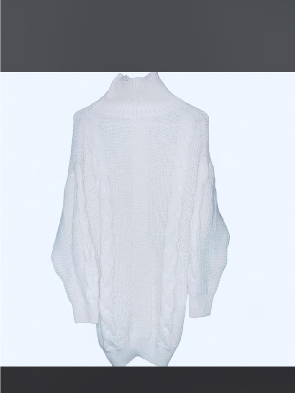 Cozy Cable Knit Turtleneck Sweater - White